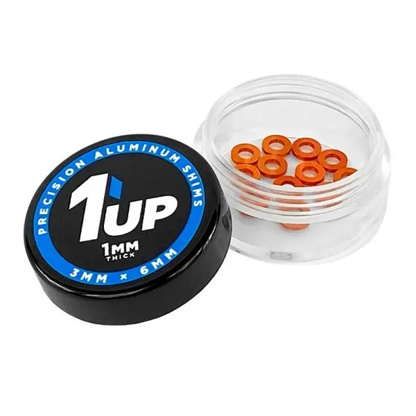 1Up Racing - 3X6x1mm Precision Aluminum Shims, Orange, (12 Pcs) 1