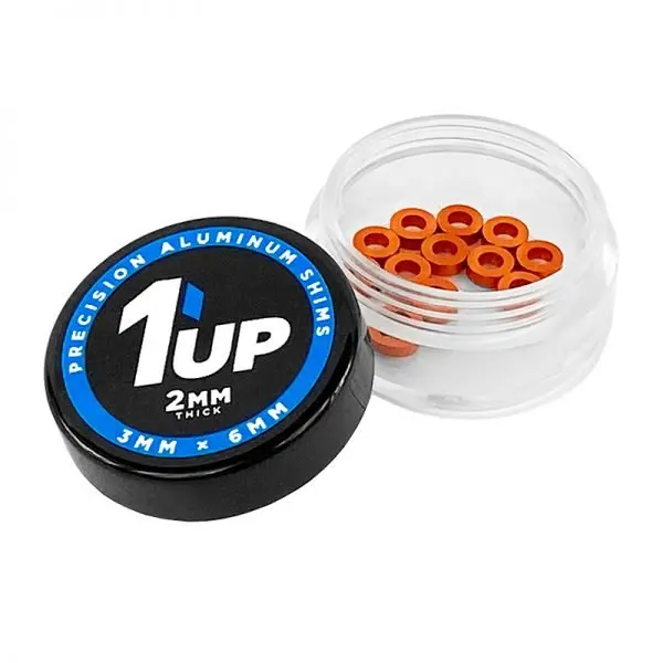 1Up Racing - 3X6x2mm Precision Aluminum Shims, Orange, (12 Pcs) 1