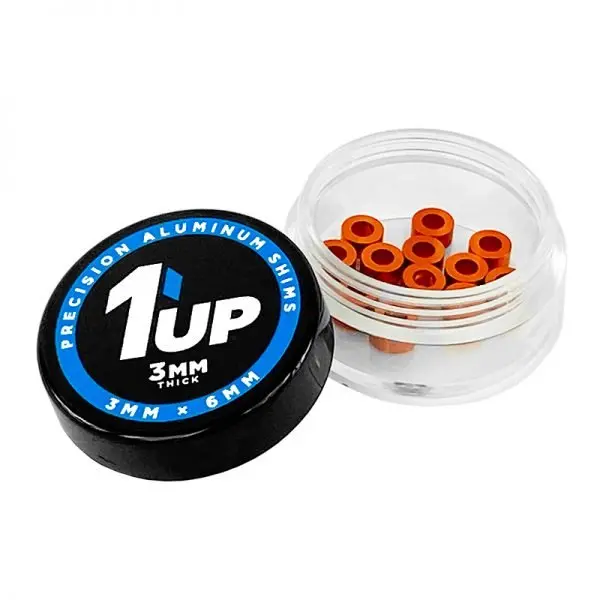 1Up Racing - 3X6x3mm Precision Aluminum Shims, Orange, (12 Pcs) 1