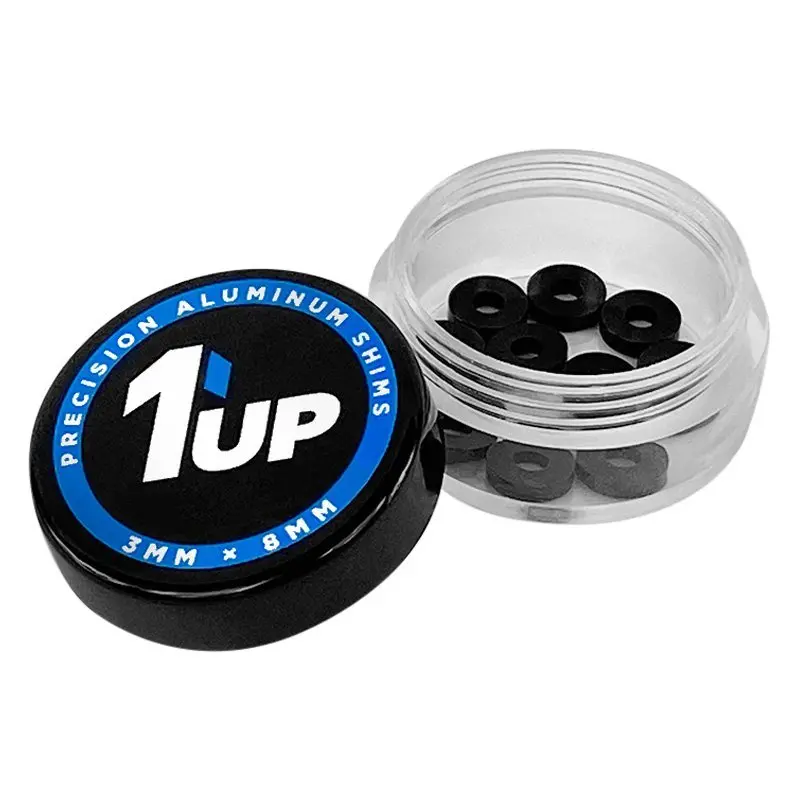 1Up Racing - 3X8x0.5Mm Precision Aluminum Shims, Black, (10 Pcs) 1