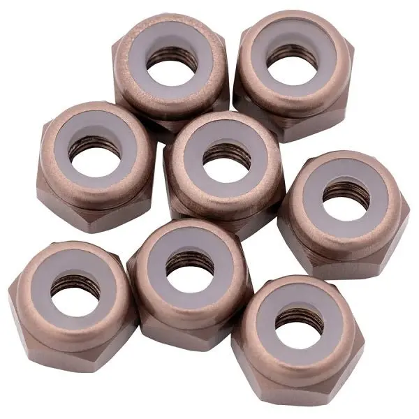1Up Racing - 7075 Aluminum Locknuts, M3, Gunmetal, 8Pcs 1
