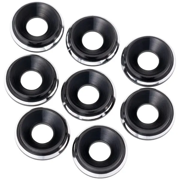 1Up Racing - 7075 Lowpro Countersunk Washers, M3, Black Shine, 8Pcs 1