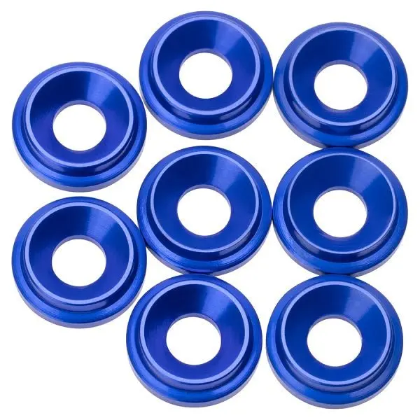 1Up Racing - 7075 Lowpro Countersunk Washers, M3, Dark Blue, 8Pcs 1