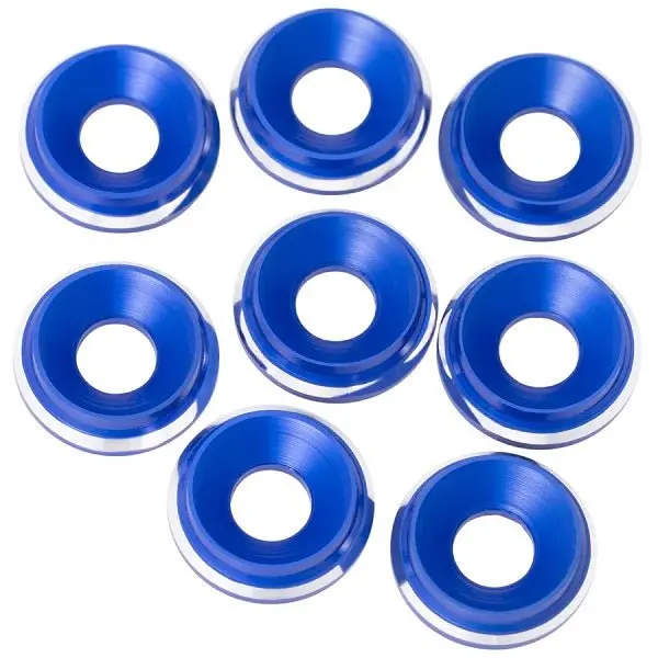 1Up Racing - 7075 Lowpro Countersunk Washers, M3, Dark Blue Shine, 8Pcs 1