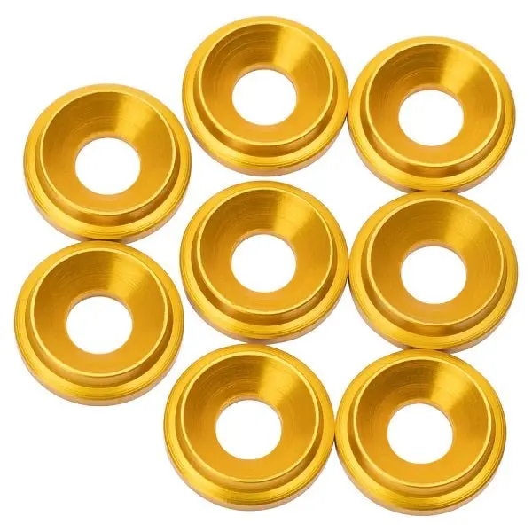 1Up Racing - 7075 Lowpro Countersunk Washers, M3, Gold, 8Pcs 1