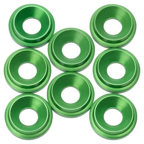 1Up Racing - 7075 Lowpro Countersunk Washers, M3, Green, 8Pcs 1