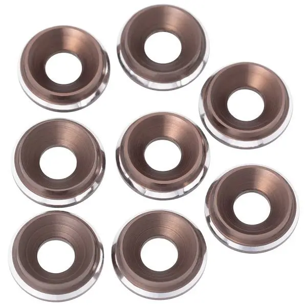 1Up Racing - 7075 Lowpro Countersunk Washers, M3, Gunmetal Shine, 8Pcs 1