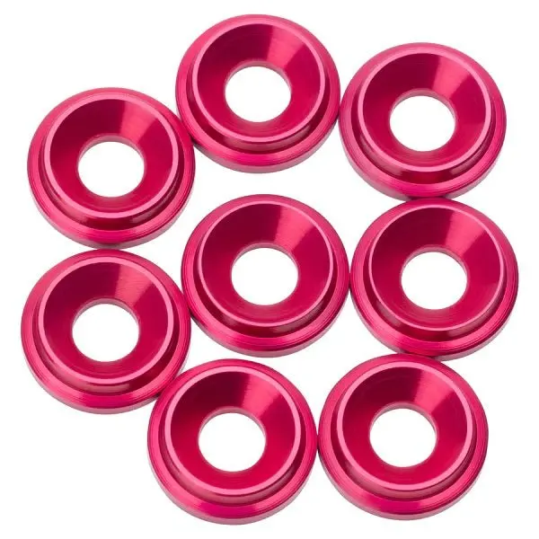 1Up Racing - 7075 Lowpro Countersunk Washers, M3, Hot Pink, 8Pcs 1