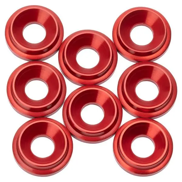 1Up Racing - 7075 Lowpro Countersunk Washers, M3, Red, 8Pcs 1
