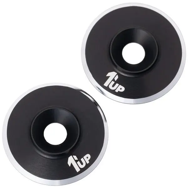 1Up Racing - 7075 Lowpro Wing Washers, M3, Black Shine, 2Pcs 1