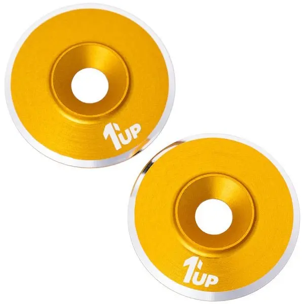 1Up Racing - 7075 Lowpro Wing Washers, M3, Gold Shine, 2Pcs 1