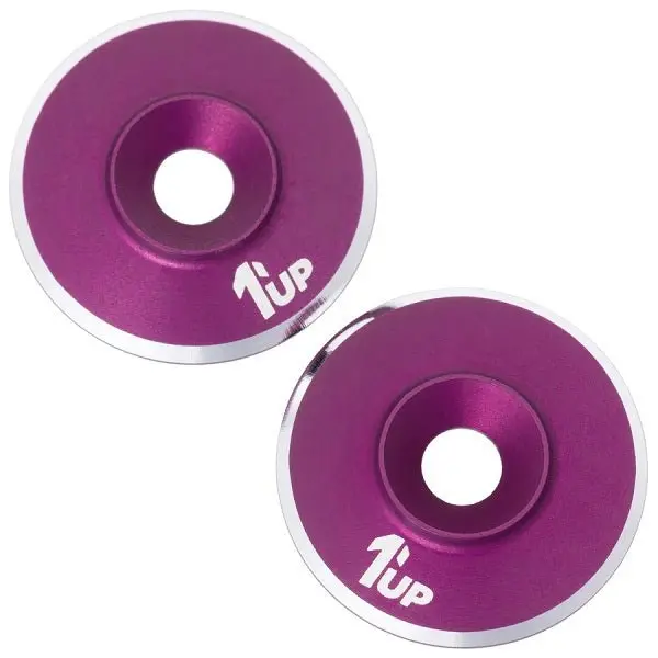 1Up Racing - 7075 Lowpro Wing Washers, M3, Purple Shine, 2Pcs 1