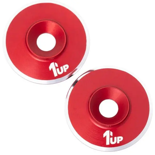 1Up Racing - 7075 Lowpro Wing Washers, M3, Red Shine, 2Pcs 1