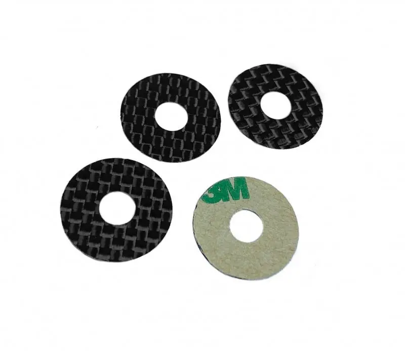 1Up Racing - Carbon Fiber Body Washers - Adhesive Backed - 1/8 On-Road - (4 Pack) 1