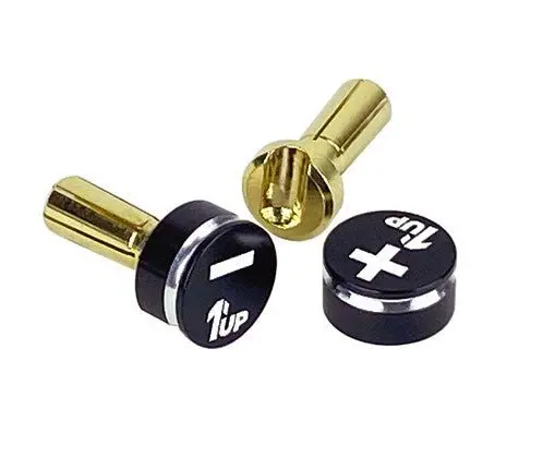 1Up Racing - Lowpro Bullet Plugs & Grips - 4Mm - Balck/Black 1
