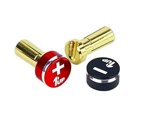1Up Racing - Lowpro Bullet Plugs & Grips - 5Mm - Black/Red 1