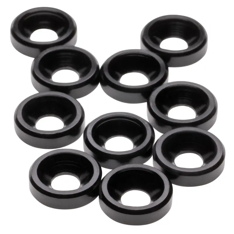 1Up Racing - Premium Aluminum M3 Countersunk Washers - Black - 10Pcs 1