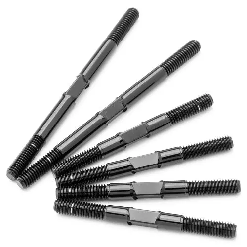 1Up Racing - Pro Duty Titanium Turnbuckle Set, Hand Polished Black, For Tekno Eb410.2 1