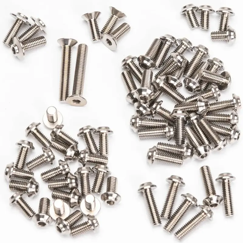 1Up Racing - Pro Duty Titanium Upper Screw Set, Tamiya Trf 421, Raw Titanium 1