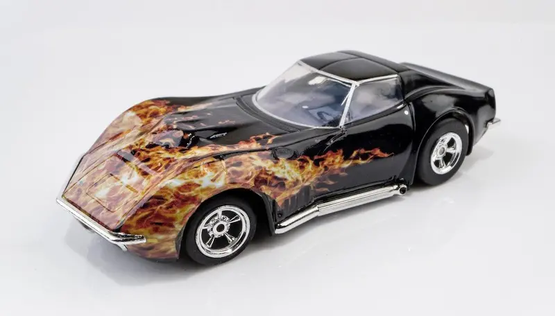 Afx Racing - 1968 Corvette 427 Black/Flame Ho Scale Slot Car 1