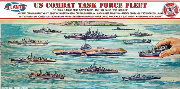 Atlantis Models - 1/1200 Us Navy Task Force Set (12 Different Ships) Plastic Model Kit 1