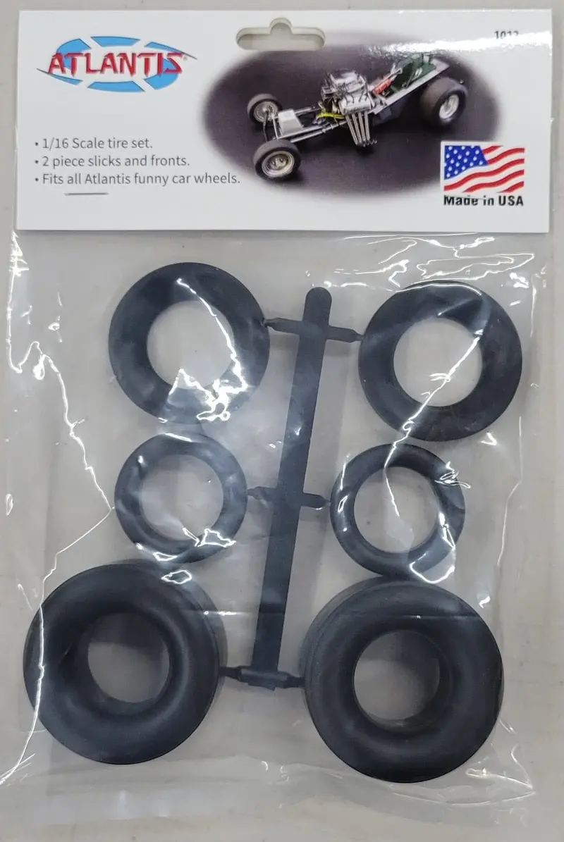 Atlantis Models - 1/16 Funny Car Tire Set Bagged With Punched Header Card 1