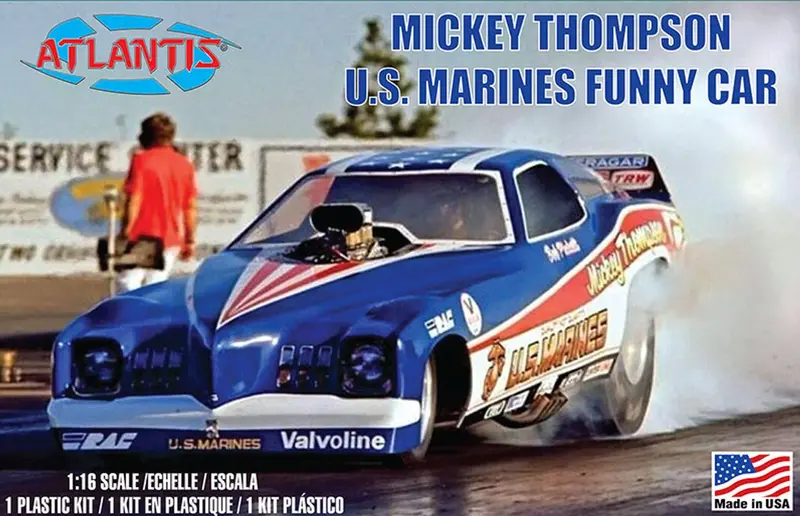 Atlantis Models - 1/16 Mickey Thompson Marines Funny Car Plastic Model Kit 1