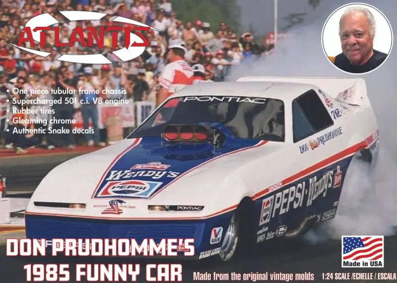 Atlantis Models - 1/24 Don Prudhomme 1985 Pontiac Challenger Trans Am Funny Car Plastic Model 1