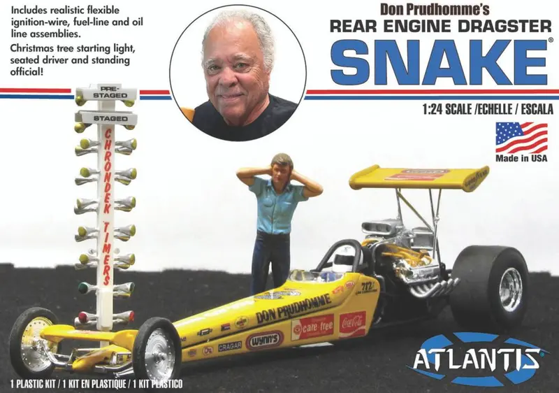 Atlantis Models - 1/24 Don Prudhomme Snake Rear Engine Dragster Plastic Model Kit 1
