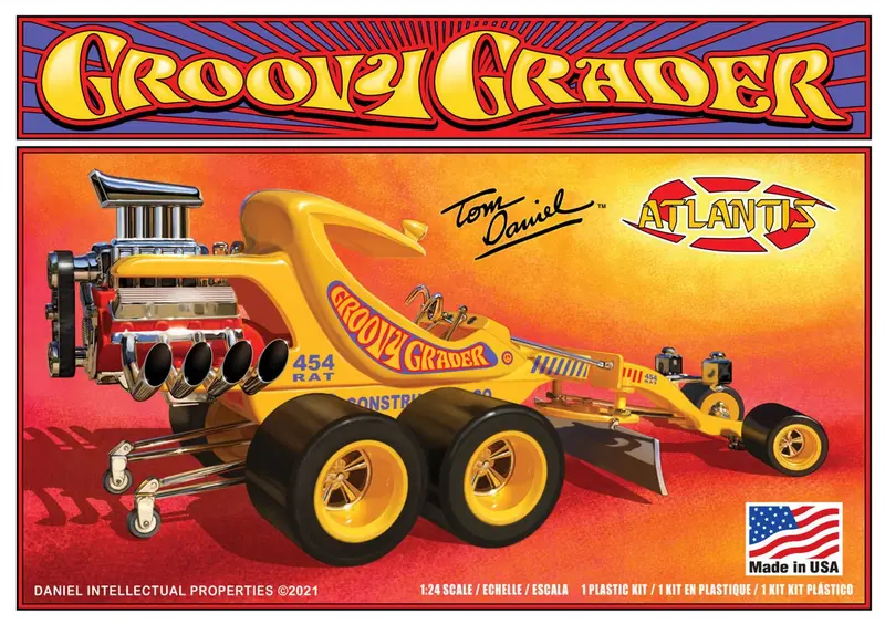 Atlantis Models - 1/24 Tom Daniel Groovy Grader Tom Daniel Plastic Model Kit, Skill Level 2 1
