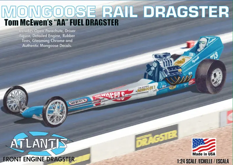 Atlantis Models - 1/24 Tom Mongoose Mcewen Front Engine Dragster Plastic Model Kit 1