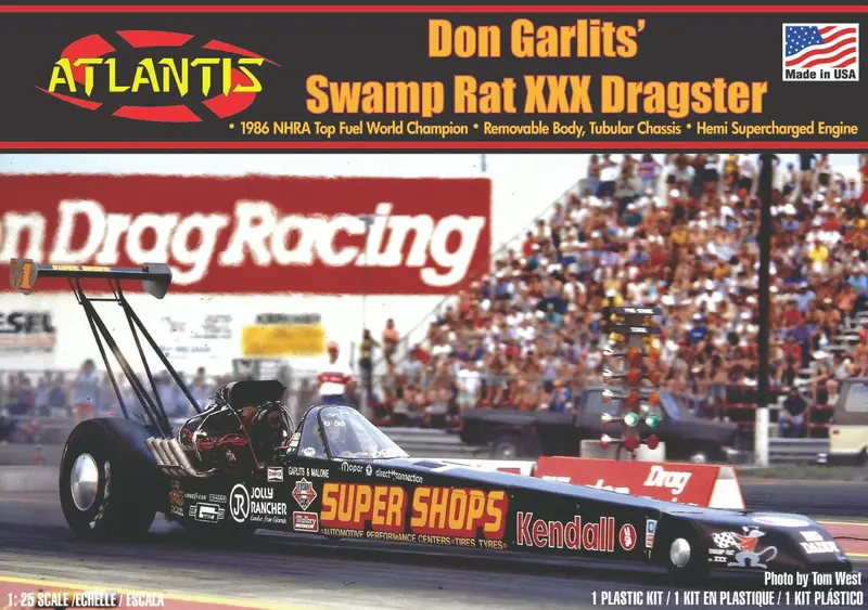 Atlantis Models - 1/25 Don Garlits Swamp Rat Xxx Dragster Plastic Model Kit 1