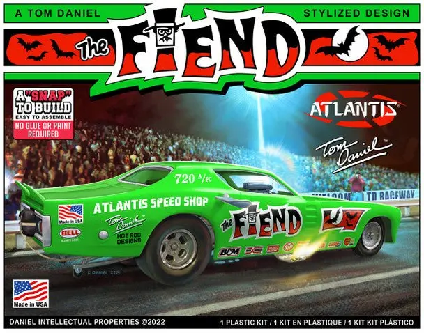 Atlantis Models - 1/32 Scale Snap Tom Daniel Fiend Funny Car Plastic Model Kit 1