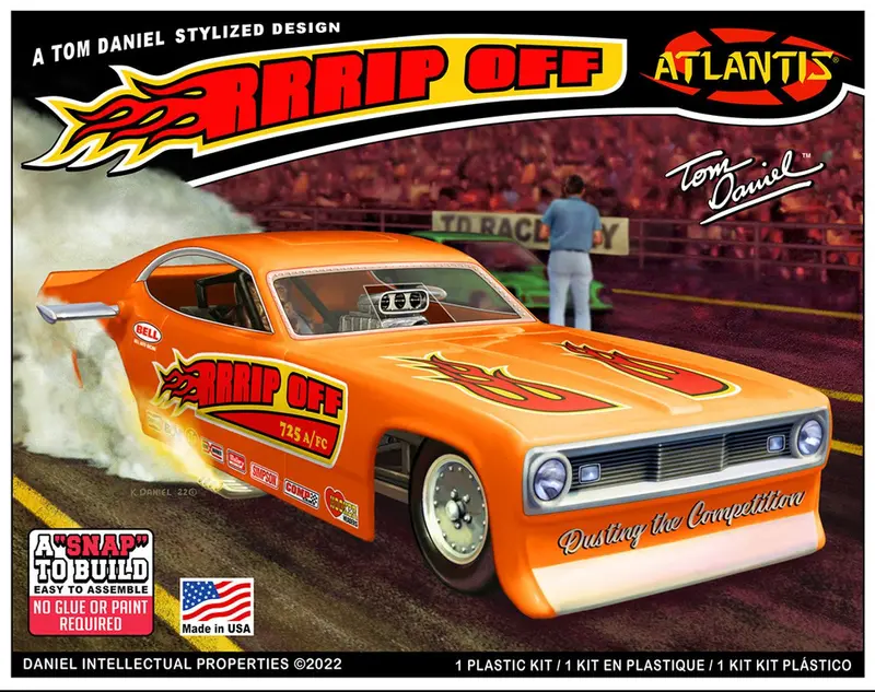 Atlantis Models - 1/32 Scale Snap Tom Daniel Rrrrip Off Funny Car Plastic Model Kit 1