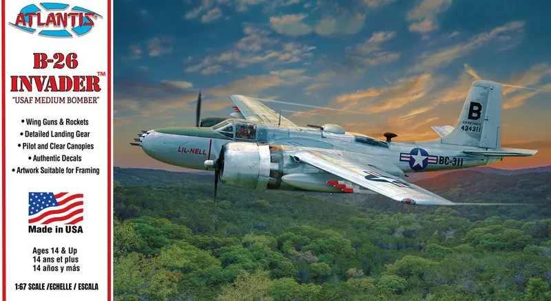 Atlantis Models - 1/67 Scale B-26 Invader Bomber 1