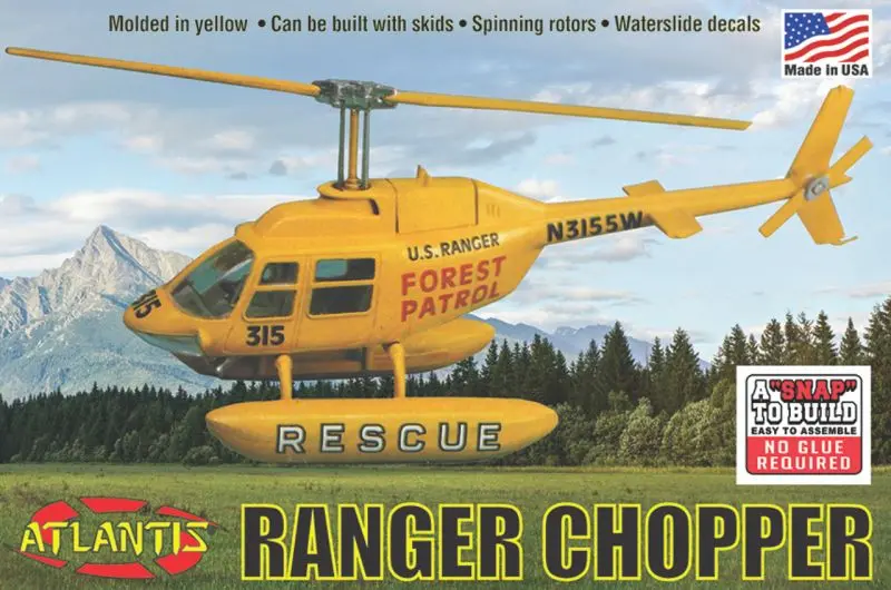 Atlantis Models - 1/72 Forest Patrol Rescue Helicopter Snap Plastic Model 1
