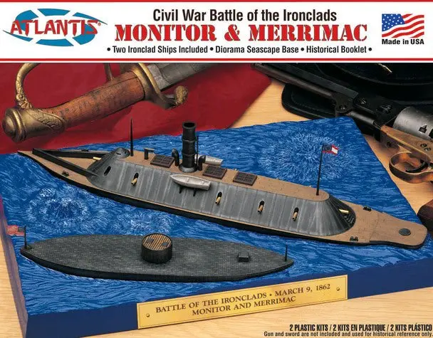 Atlantis Models - Monitor And Merrimack Civil War Set Plastic Model Kit 1