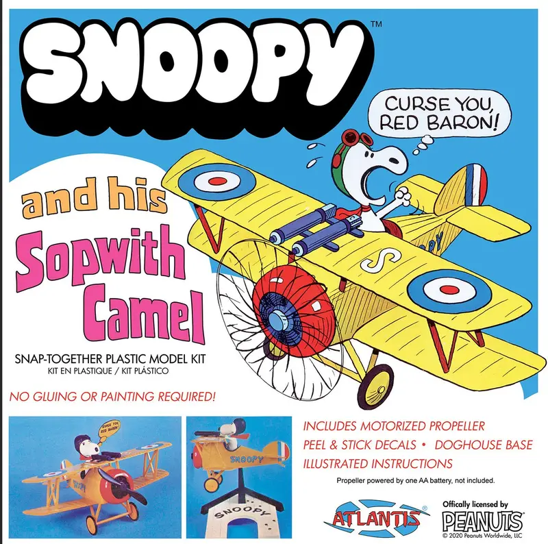Atlantis Models - Snoopy And His Sopwith Camel Snap Plastic Model Kit 1
