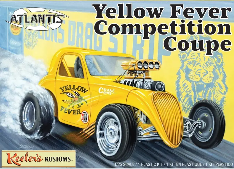 Atlantis Models - Yellow Fever Competition Coupe Fiat, Keelers Kustoms 1/25 Plastic Model Kit 1