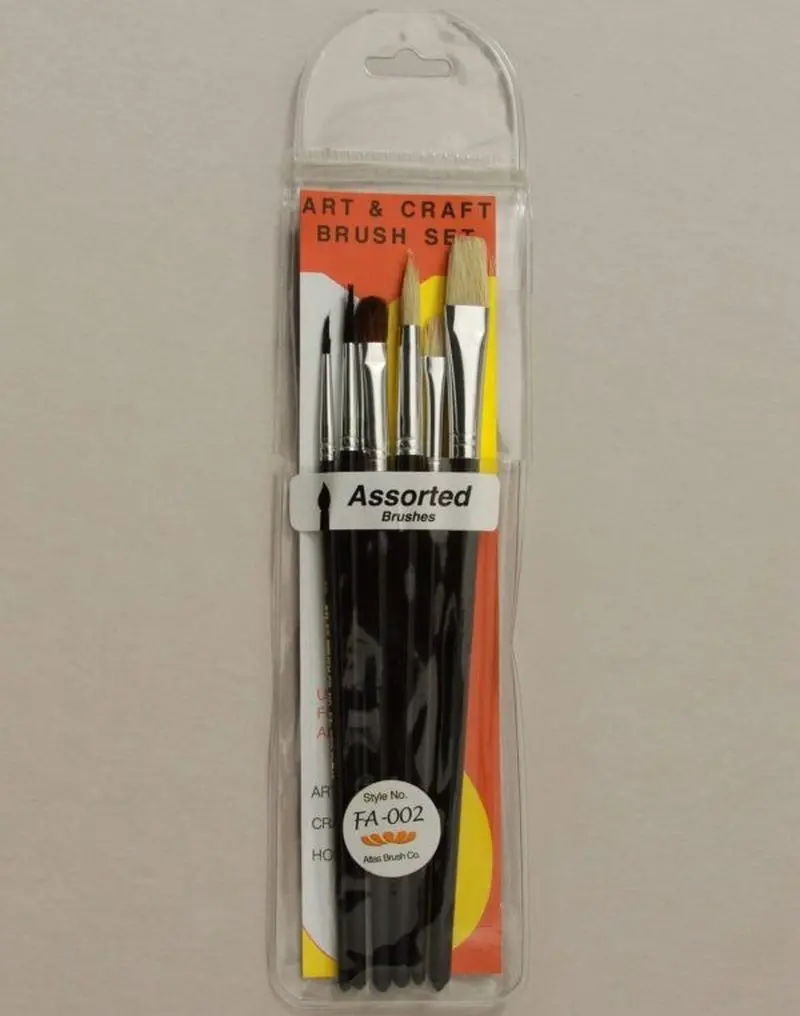 Atlas Brushes - China Bristle Camel Hair Brush In 6 Assorted Sizes 1