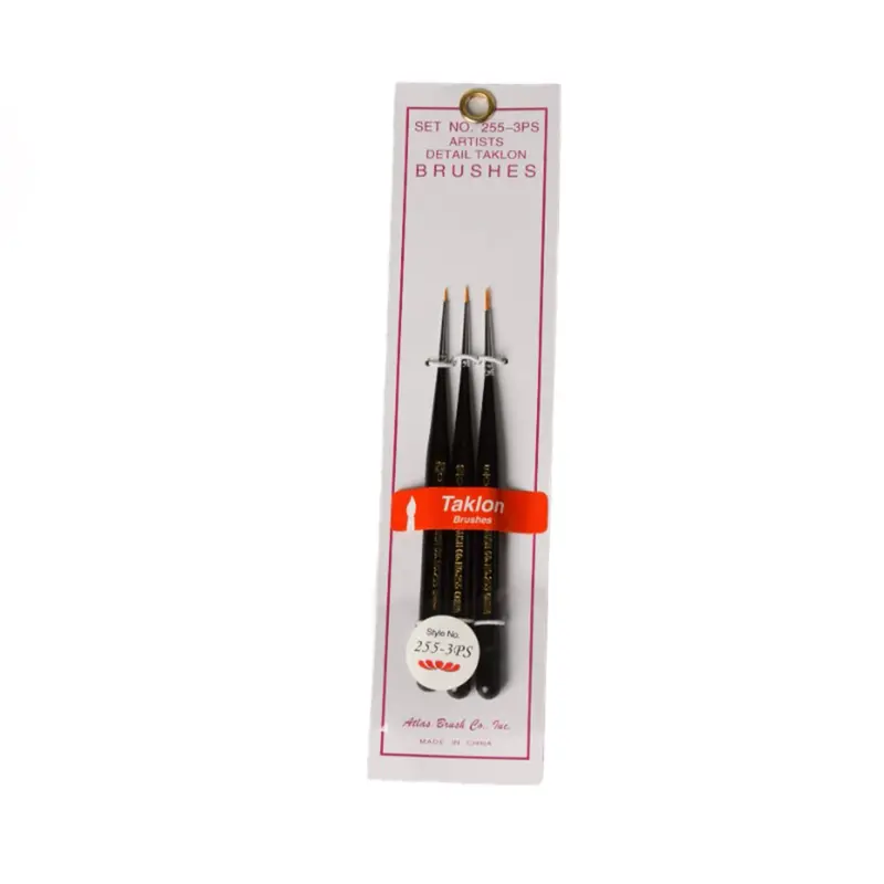 Atlas Brushes - Golden Taklon Brush Set, In 3 Sizes 1