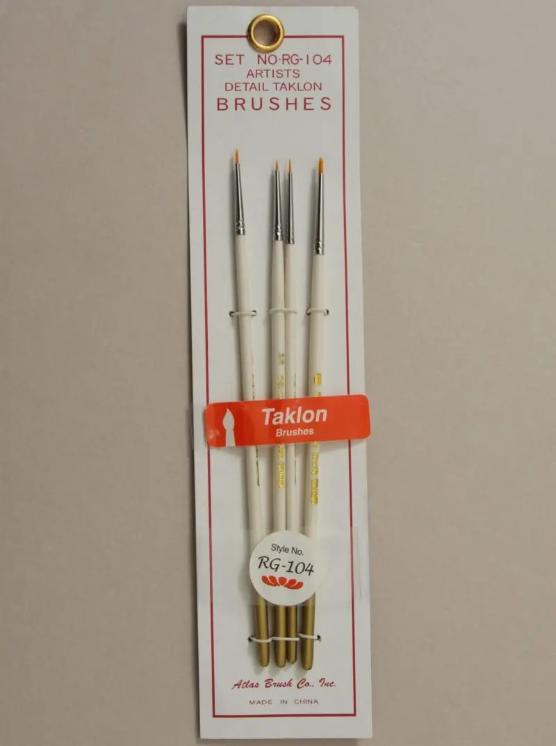Atlas Brushes - Golden Taklon Detail Brush Set 4 Sizes 1