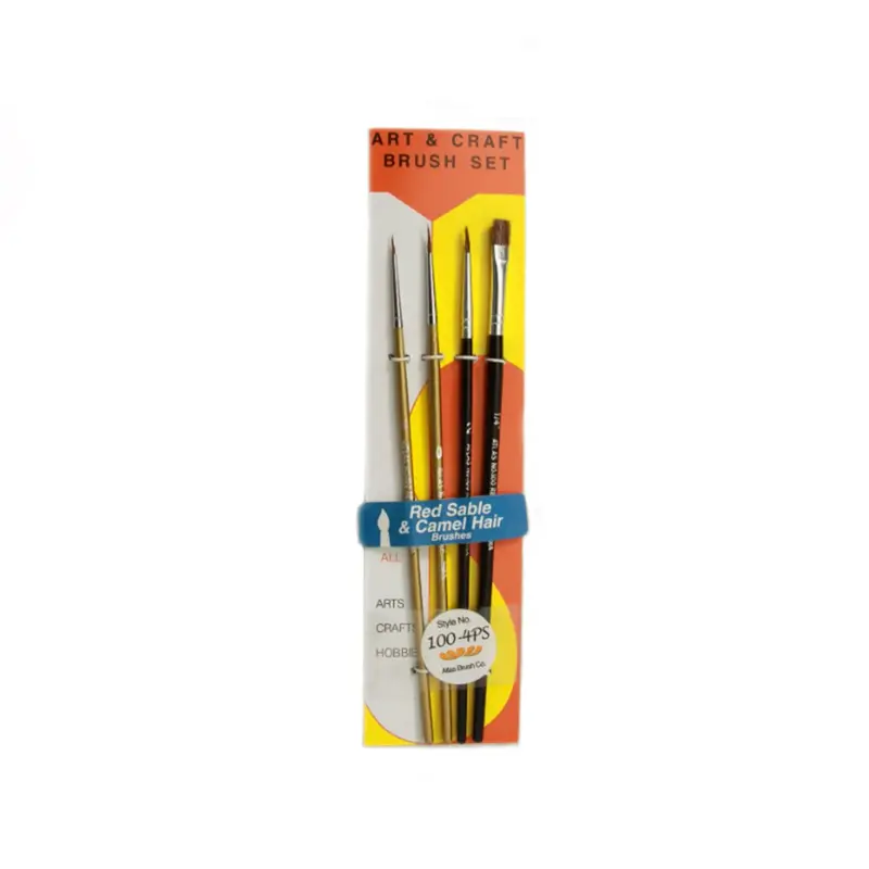 Atlas Brushes - Red Sable And Camel Hair Brushes, 4 Sizes 1