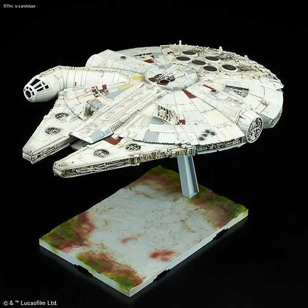 Bandai - Millennium Falcon 1/144 Plastic Model Kit, From Star Wars Character Line 1