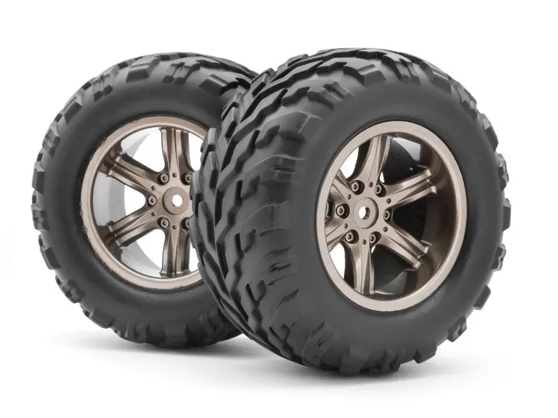 Blackzon - Assembled Wheel/Tire (Dark Grey), Warrior 1