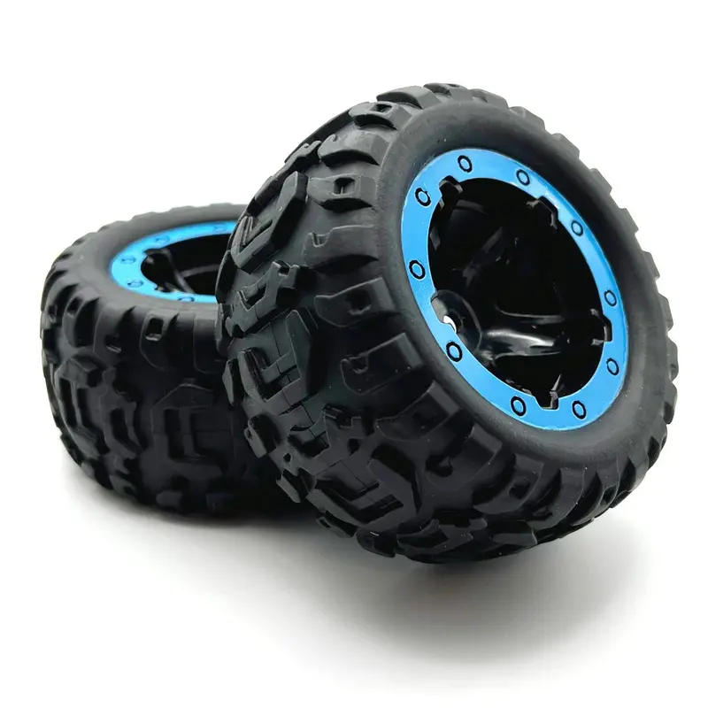 Blackzon - Slyder Mt Black Wheels And Tires Assembled, Blue Beadlock Ring 1