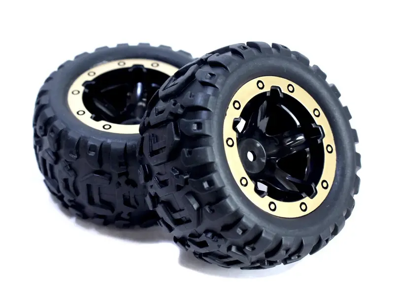 Blackzon - Slyder Mt Wheels/Tires Assembled (Black/Gold) 1