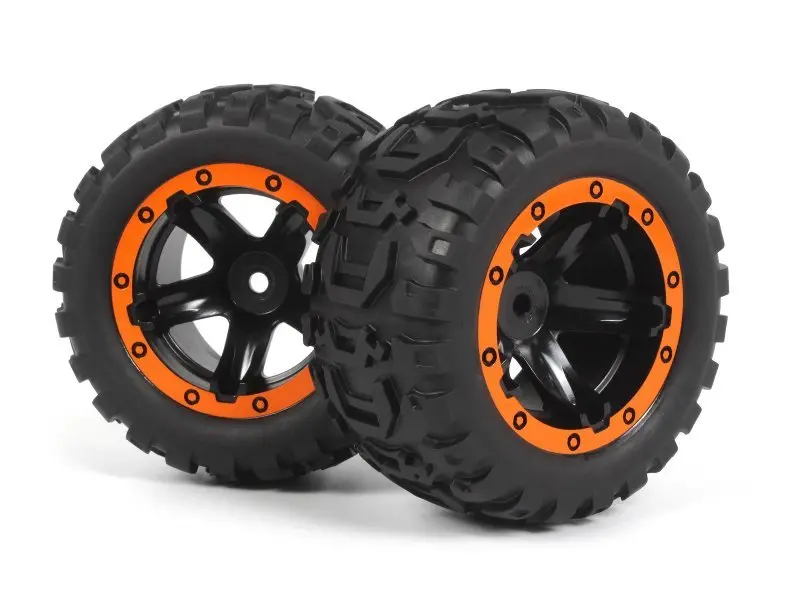 Blackzon - Slyder Mt Wheels/Tires Assembled (Black/Orange) 1