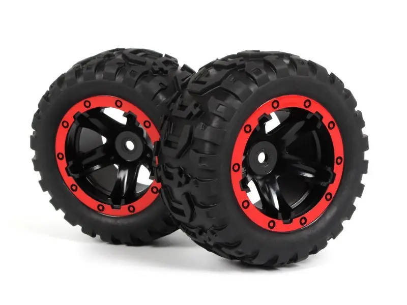 Blackzon - Slyder Mt Wheels/Tires Assembled (Black/Red) 1