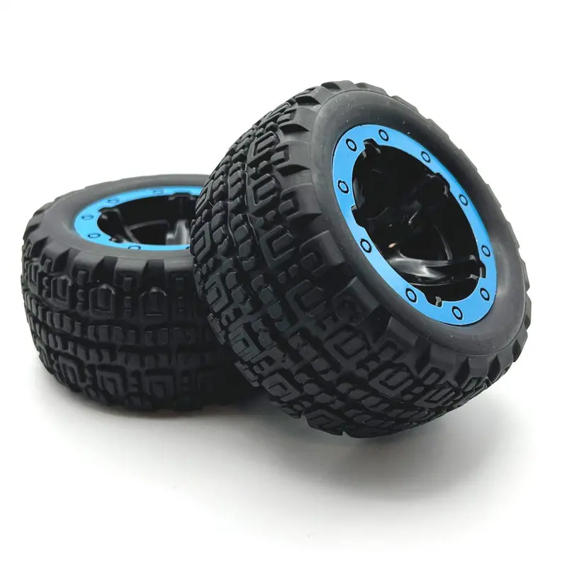 Blackzon - Slyder St Black Wheels And Tires Assembled, Blue Beadlock Ring 1